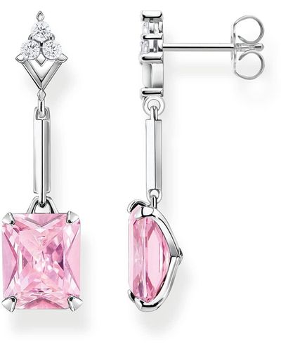 Thomas Sabo Earrings Pink Stone Silver 925 Sterling Silver H2177-051-9