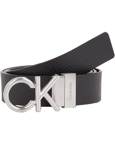 Calvin Klein Belt Metal Bombe 3.5 Cm Leather in Black for Men | Lyst UK | Gürtel