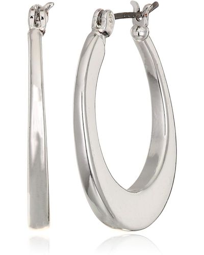 Nine West Silver Hoop Earrings - White