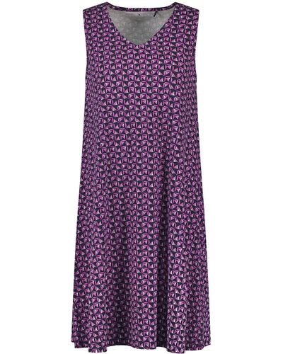 Gerry Weber Leicht ausgestelltes Jerseykleid ärmellos Gemustert kurz Blau/Lila/Pink Druck 38