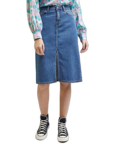 Lee Jeans MIDI Skirt - Blau