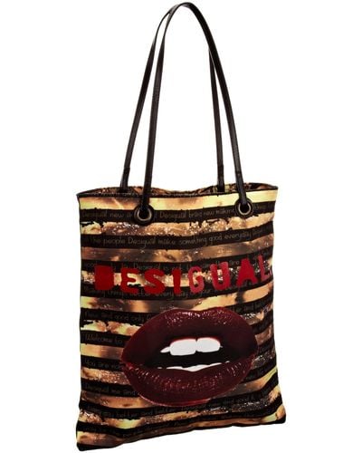 Desigual Golden Night Shop Everyday Handbag Negro 22x50792000u - Black