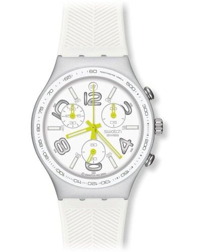 Swatch Armbanduhren RAY of Light White Analog Quarz Kautschuk YCS4051 - Weiß