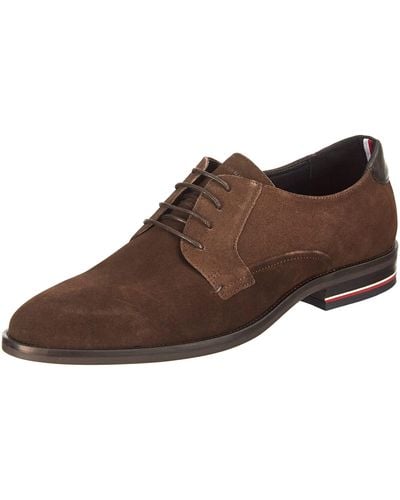 Tommy Hilfiger Zapatos de Traje para Hombre Signature Hilfiger Suede Shoe de Ante - Marrón