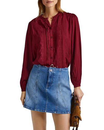 Pepe Jeans Galena-blouse Voor - Rood