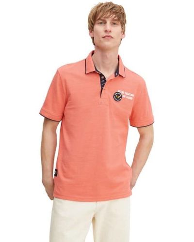 Tom Tailor Piquée Poloshirt mit Print 1031632 - Pink