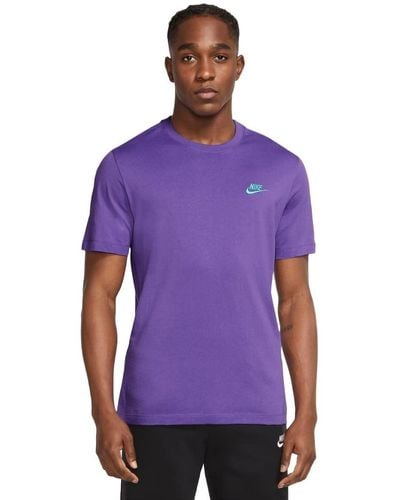 Nike – T-shirt à manches courtes Futura brodé à col rond pour homme - Violet