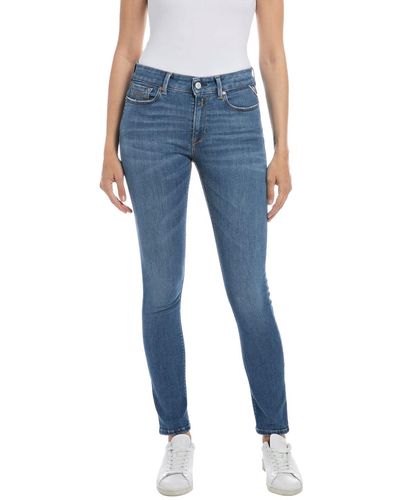 Replay Jeans Donna Luzien Skinny Fit Super Elasticizzati - Blu