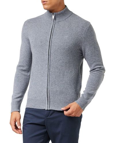 Hackett Lambswool Fzip Cardigan Jumper - Blue