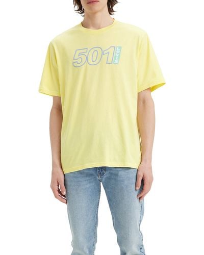 Levi's Ss Relaxed Fit Tee T-Shirt,501 Logo Outline Lemonade,S - Gelb