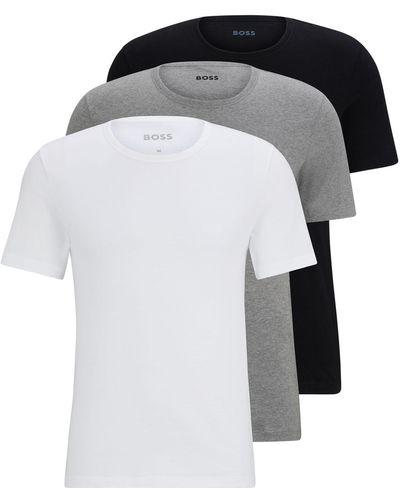 BOSS Paquete de tres camisetas de algodón con logo bordado - Multicolor