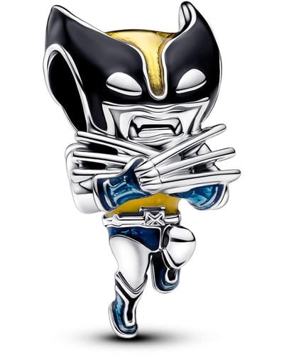 PANDORA Ciondolo di Wolverine della Marvel in argento 9 con smalto nero