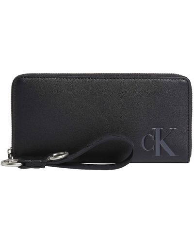 Calvin Klein Zip Around + Clip Keyfob Reisezubehör-Bi-Fold-Brieftasche - Schwarz