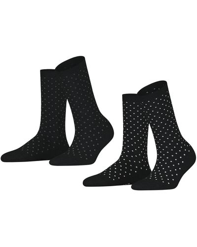 Esprit Mujer Calcetines Fine Dot 2-Pack - Negro