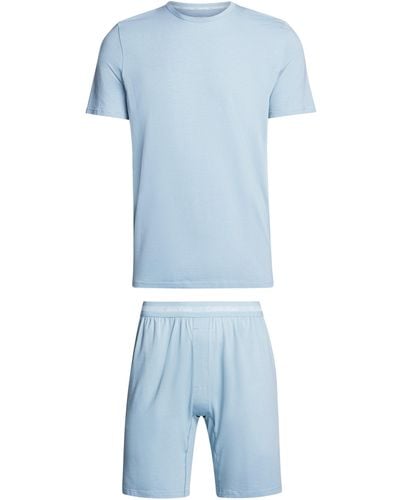 Calvin Klein Pyjama-Set Kurz - Blau