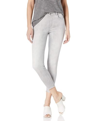 DL1961 Florence Instasculpt Mid Rise Skinny Fit Cropped Jean - Gray