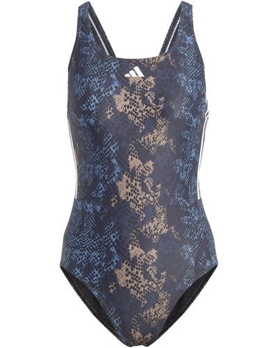 adidas 3S GFX Suit Swimsuit - Blau