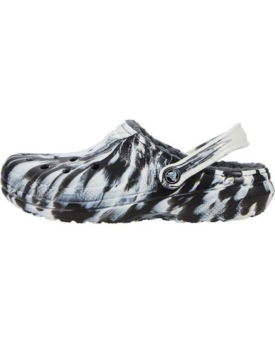 Crocs™ And Classic Tie Dye Lined Clog | Fuzzy Slippers - Schwarz