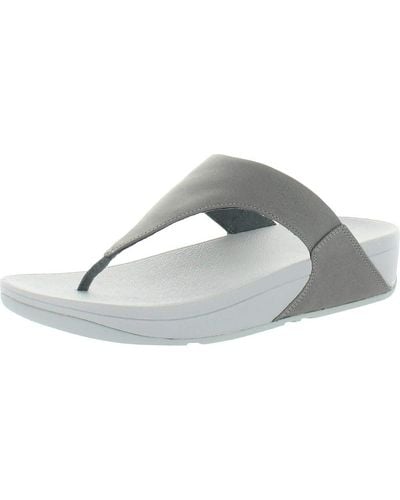 Fitflop Lulu Toe Post-shimmer Flat Sandal - Grey