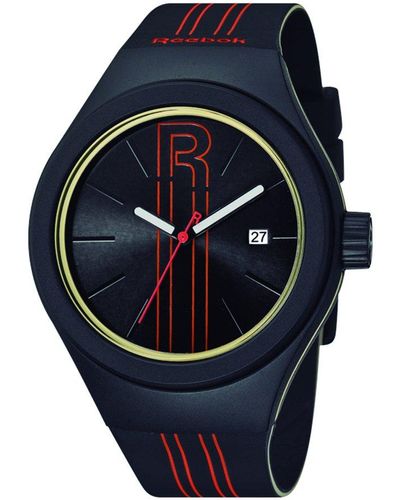 Reebok Icon Quartz Horloge Voor Met Zwarte Wijzerplaat Analoog Display En Zwarte Siliconen Band Rc-iru-g3-pbib-bo - Blauw