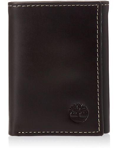 Timberland S Leather Trifold Wallet With ID Window - Negro