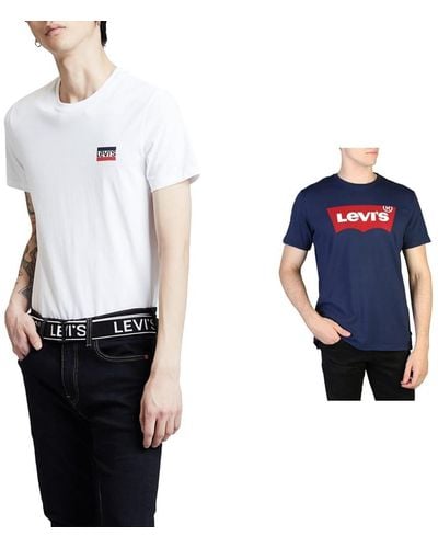 Levi's T-Shirt Sportwear White/Mineral Black XS T-Shirt Dress Blues XS - Blau