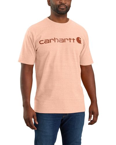 Carhartt Big & Tall Loose Fit Heavyweight Short-sleeve Logo Graphic T-shirt - Blue