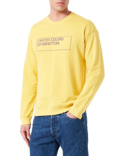 Benetton Jersey G/c M/l 3j68u100f Long Sleeve Crewneck Sweatshirt - Yellow
