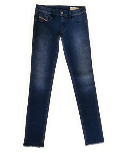 DIESEL Jeans Hose Livier Super Slim-Jegging Low Waist Jeanshose R83L9 Stretch - Blau