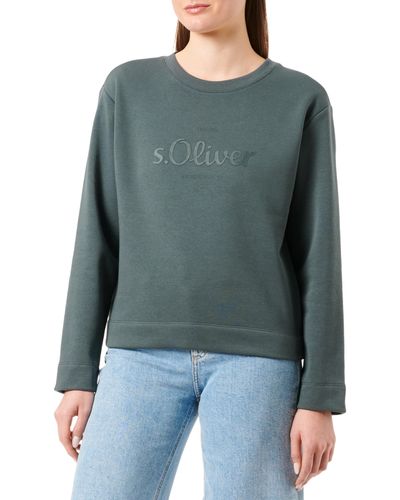 S.oliver Sweatshirt mit Logo Print Green - Grün