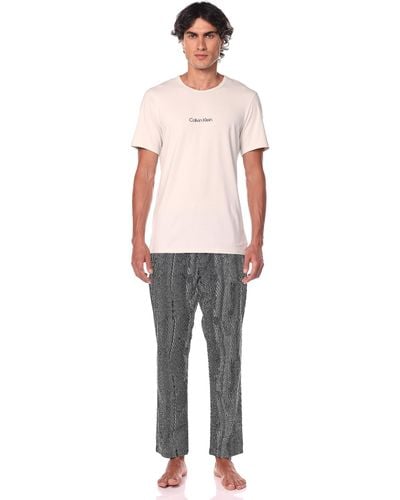 Calvin Klein Hombre Conjunto de Pijama Largo - Blanco