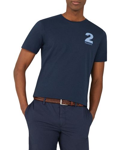 Hackett Hackett Heritage Number Short Sleeve T-shirt Xl - Blue