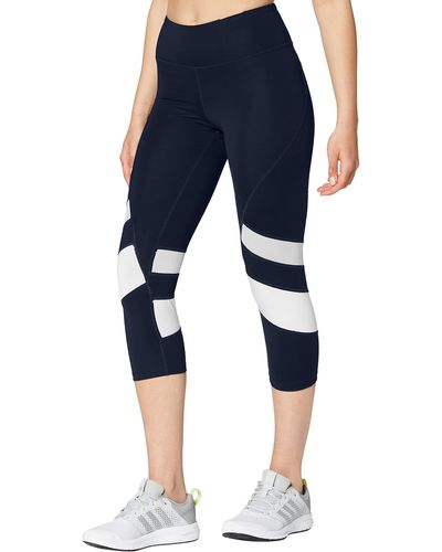 Amazon Essentials Capri-Sport-Leggings mit Colour Block-Design - Blau