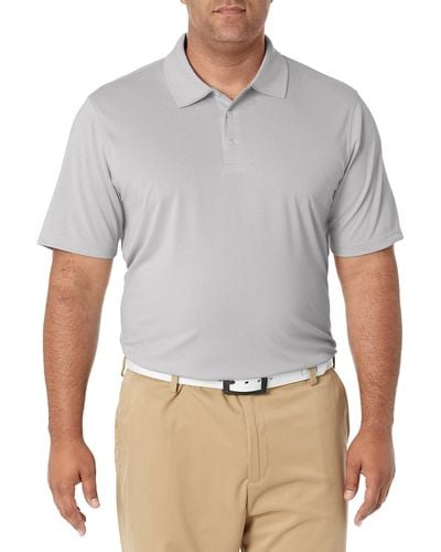 Amazon Essentials Schnell trocknendes Golf-Polohemd mit normaler Passform - Grau