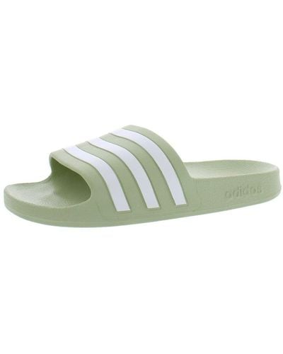 adidas Adilette Aqua Slides Linen Green/zero Metallic/linen Green 6 B - Groen