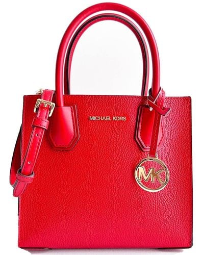 Michael Kors Mercer Messenger Leather Bag Red Flame - Rot