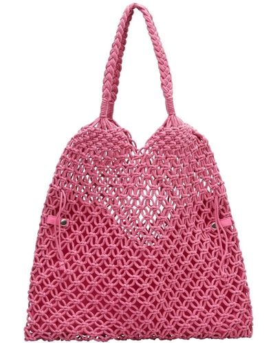 S.oliver (Bags) TOTE LARGE: Makramee-Shopper mit Innentasche - Pink