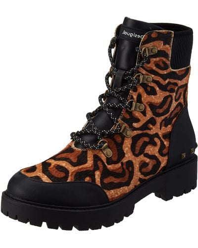 Desigual Shoes_biker_leopa Fashion Boot - Brown