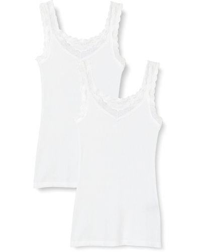 Iris & Lilly Cotton Modal Vest Top - White