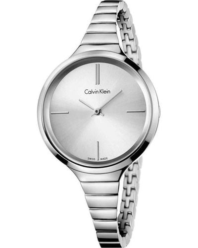 Calvin Klein Analog Quarz Smart Watch Armbanduhr mit Edelstahl Armband K4U23126 - Mettallic