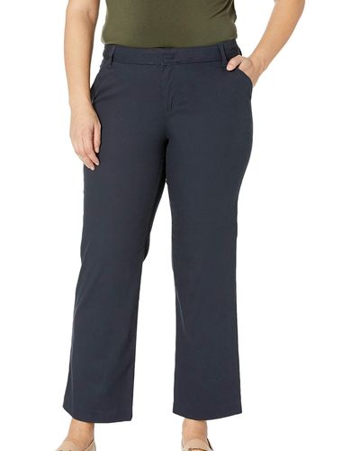 Dickies Womens Relaxed Straight Stretch Twill Pants - Blue