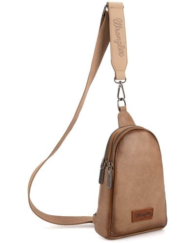 Wrangler Crossbody Sling Bags For Cross Body Purse With Detachable Strap - Natural