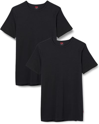 Levi's 4 Er Pack Solid Crew T-shirt Underwear - Black