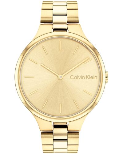 Calvin Klein Reloj Analógico de Cuarzo para mujer con Correa en Acero Inoxidable dorado - 25200126 - Metálico