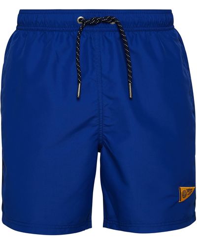 Superdry Vintage Varsity Swimshort W2-Pantalones Cortos de natación - Azul