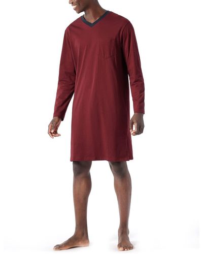 Schiesser Lang Pyjamaoberteil Nachthemd - Rot