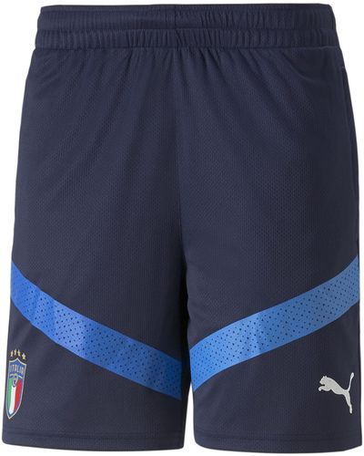 PUMA Shorts Short d'entraînement de Foot Italie L Peacoat Ignite Blue - Bleu