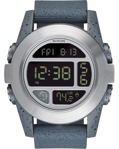 Nixon Erwachsene Digital Uhr mit Silikon Armband A365-2056-00 - Mettallic
