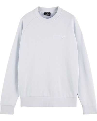 Scotch & Soda Organic Cotton Sweatshirt With Graphic Logo - White