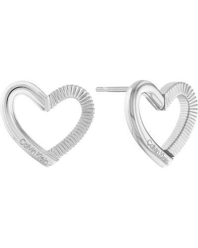 Calvin Klein Orecchini a Perno da Donna Collezione Minimalistic Hearts in Acciaio Inossidabile - 35000390 - Nero